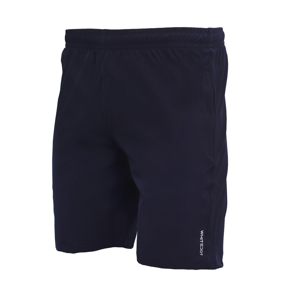 Whitedot Navy Blue Training Shorts - Zipper Pockets Whitedot Navy Blue Training Shorts - Zipper Pockets