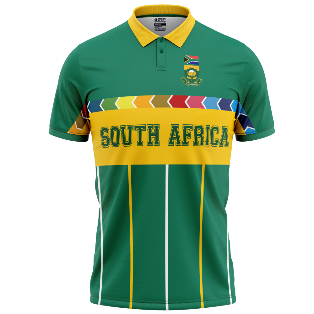 South Africa 1996 ICC World Cup Half Sleeves Cricket Fan Jersey - 100% Dryfit Polyester - With Name Personalisation