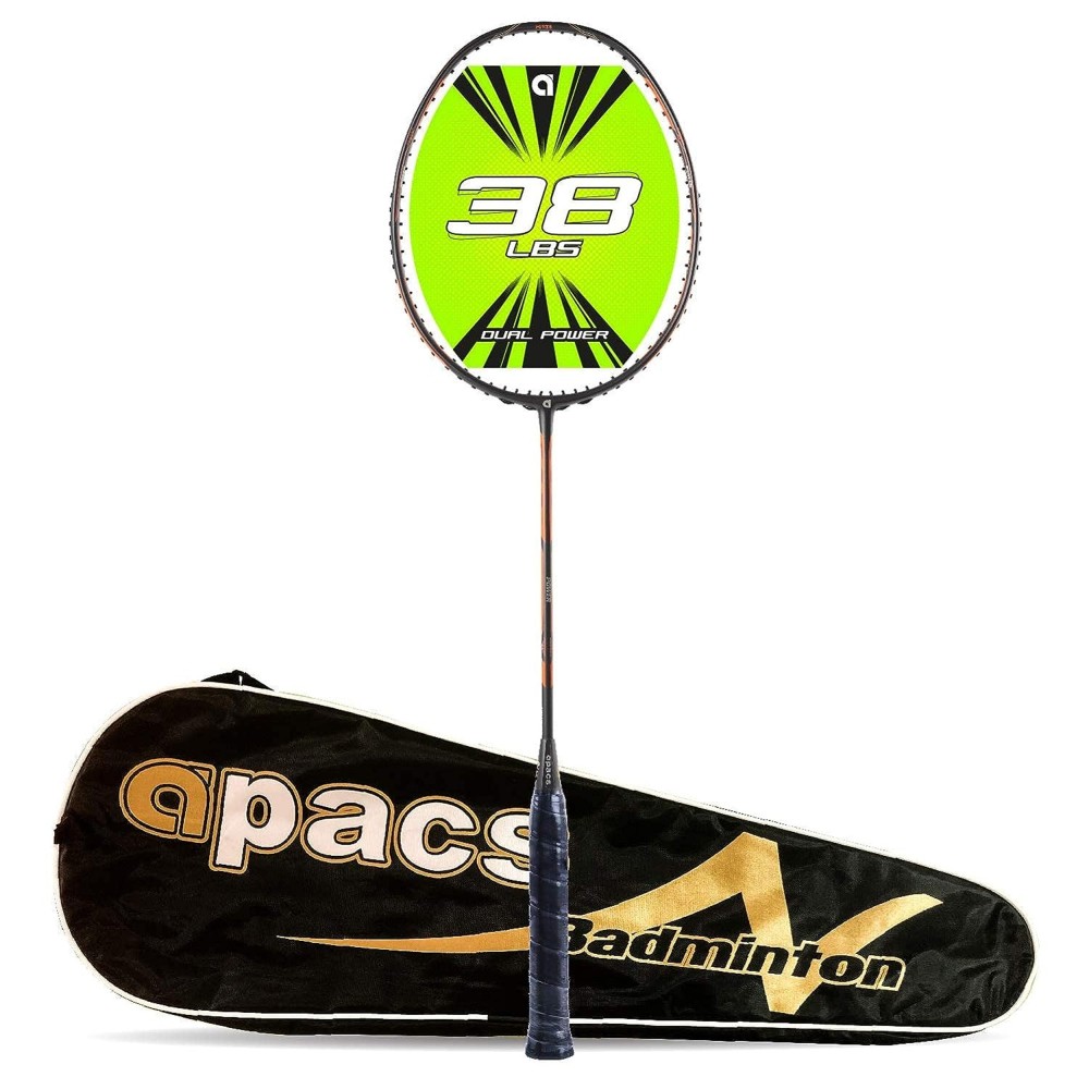 Apacs Dual Power & Speed Badminton Racket (Grey/Green/Orange) Apacs Dual Power & Speed Badminton Racket (Grey/Green/Orange)