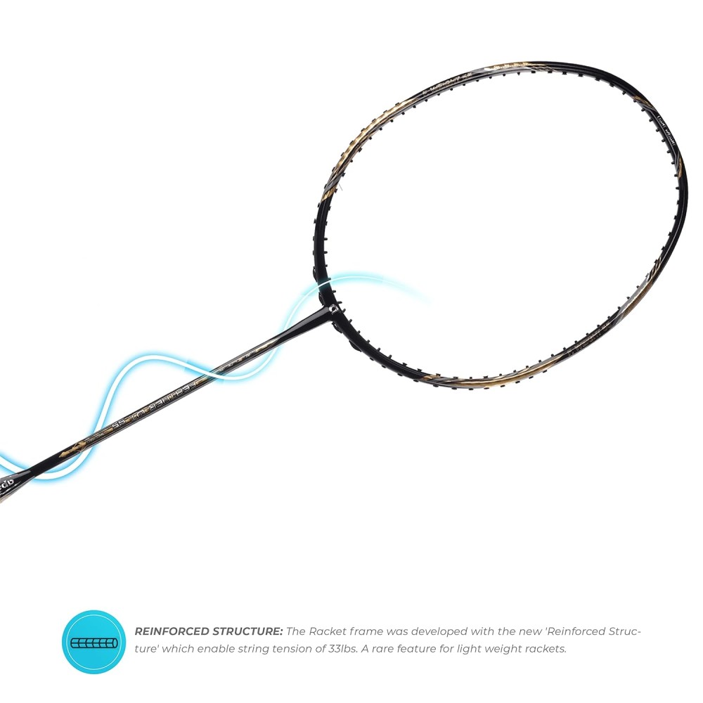 Apacs Feather Weight 55 Badminton Racket (Black/Gold) Apacs Feather Weight 55 Badminton Racket (Black/Gold)