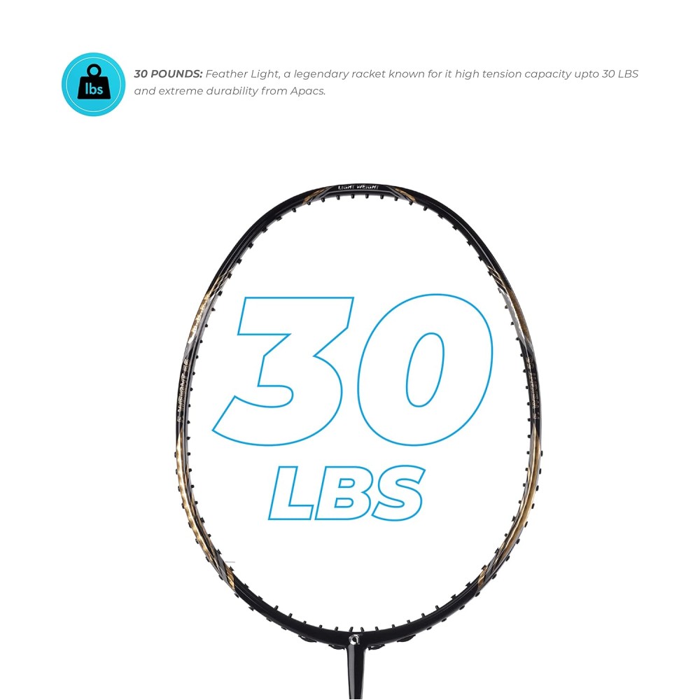 Apacs Feather Weight 55 Badminton Racket (Black/Gold) Apacs Feather Weight 55 Badminton Racket (Black/Gold)