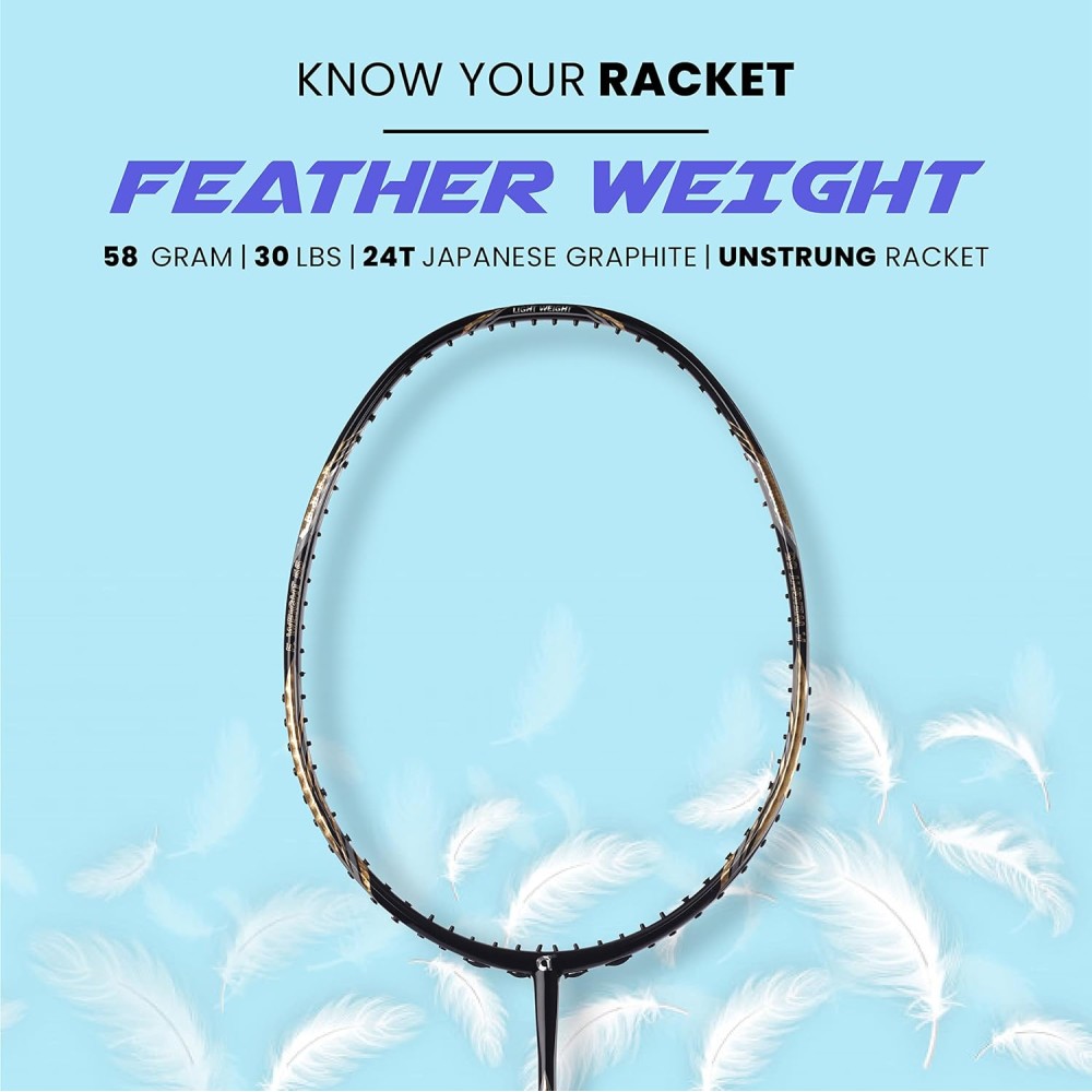 Apacs Feather Weight 55 Badminton Racket (Black/Gold) Apacs Feather Weight 55 Badminton Racket (Black/Gold)