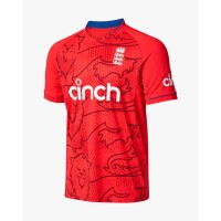 England Red 2022 T20 World Cup Half Sleeves Cricket Fan Jersey - 100% Dryfit Polyester - With Name Personalization