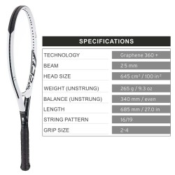 Head Graphene 360+ Speed Lite 265 Gram Tennis Racket Head Graphene 360+ Speed Lite 265 Gram Tennis Racket