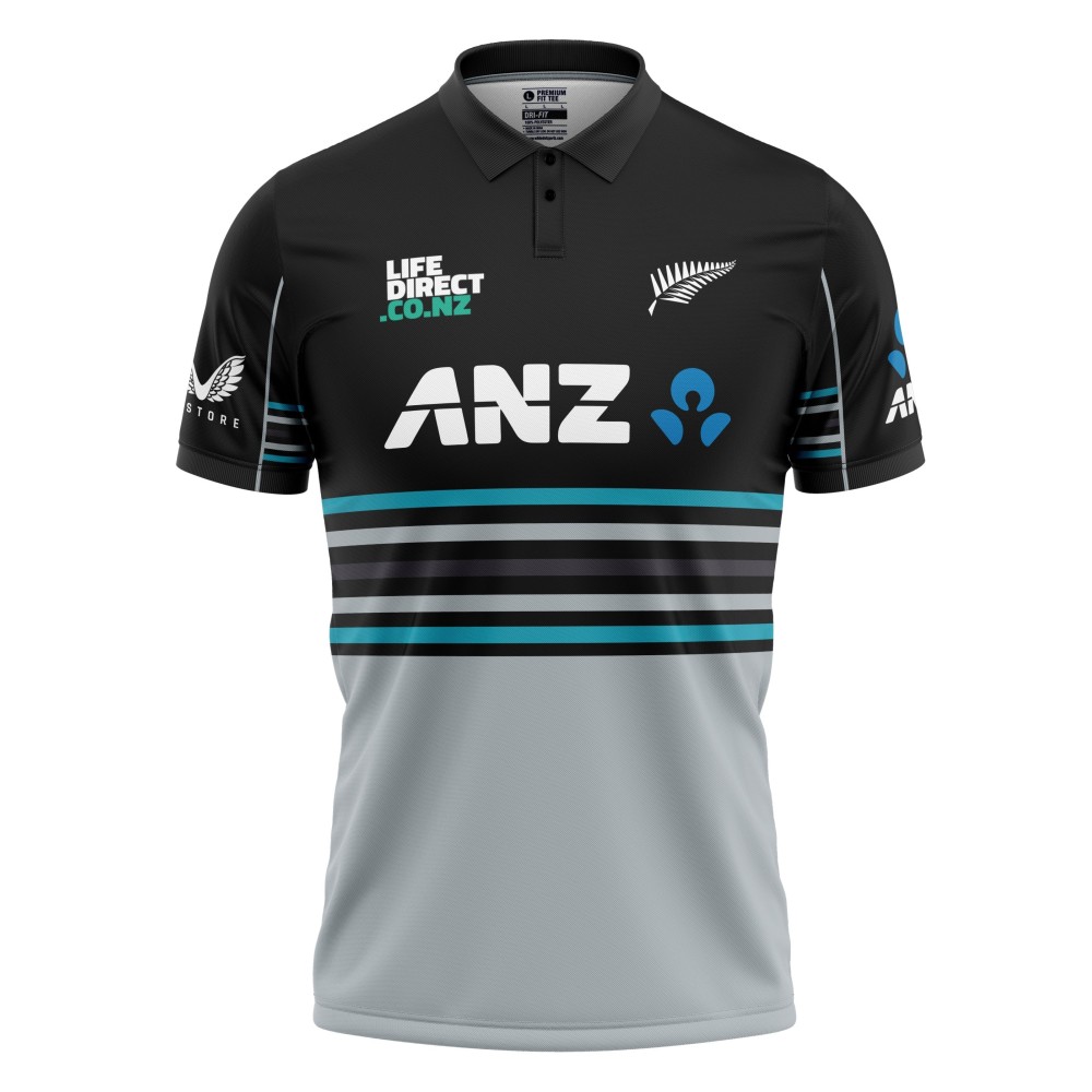 New Zealand ODI World Cup 2025 Half Sleeves Cricket Fan Jersey - 100% Dryfit Polyester - With Name Personalisation