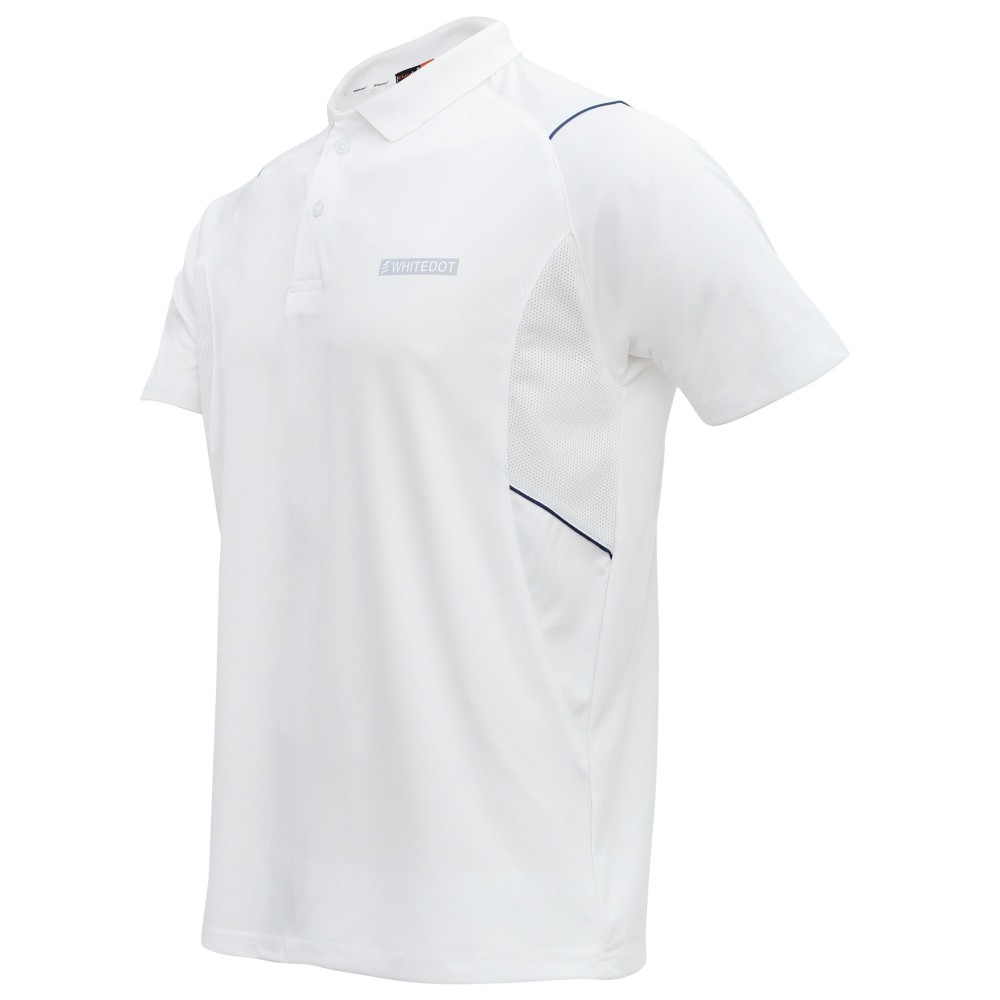 Whitedot Omega Dri-FIT Cricket White Polo T-Shirt Whitedot Omega Dri-FIT Cricket White Polo T-Shirt