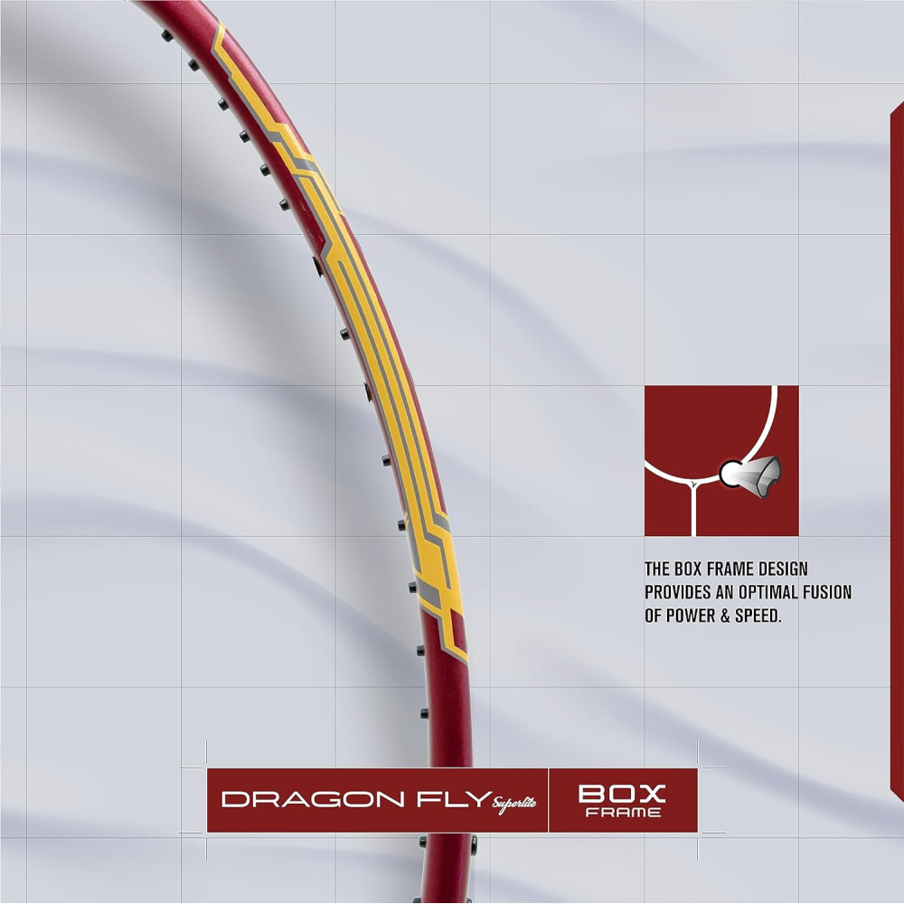 Young Dragonfly Superlite (72g, Hyper-Light) 30 LBS | UHM Japanese Carbon Fibre | Lightweight & Super-Speed | Head Heavy Graphite Badminton Racket with Customization and Full Cover (White) Young Dragonfly Superlite (72g, Hyper-Light) 30 LBS | UHM Japanese Carbon Fibre | Lightweight & Super-Speed | Head Heavy Graphite Badminton Racket with Customization and Full Cover (White)