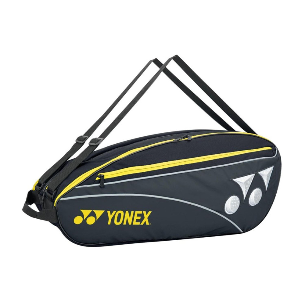 Yonex PC2-3D-Q014-23426EX-SR Club Racquet Bag, Black/Yellow Yonex PC2-3D-Q014-23426EX-SR Club Racquet Bag, Black/Yellow