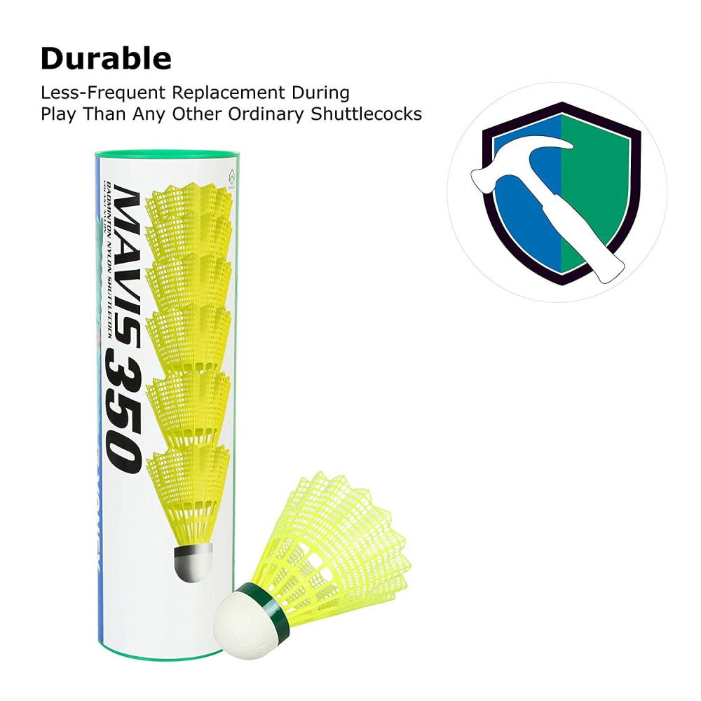 Yonex Mavis 350 Green Cap Nylon Shuttlecock (Yellow) Yonex Mavis 350 Green Cap Nylon Shuttlecock (Yellow)