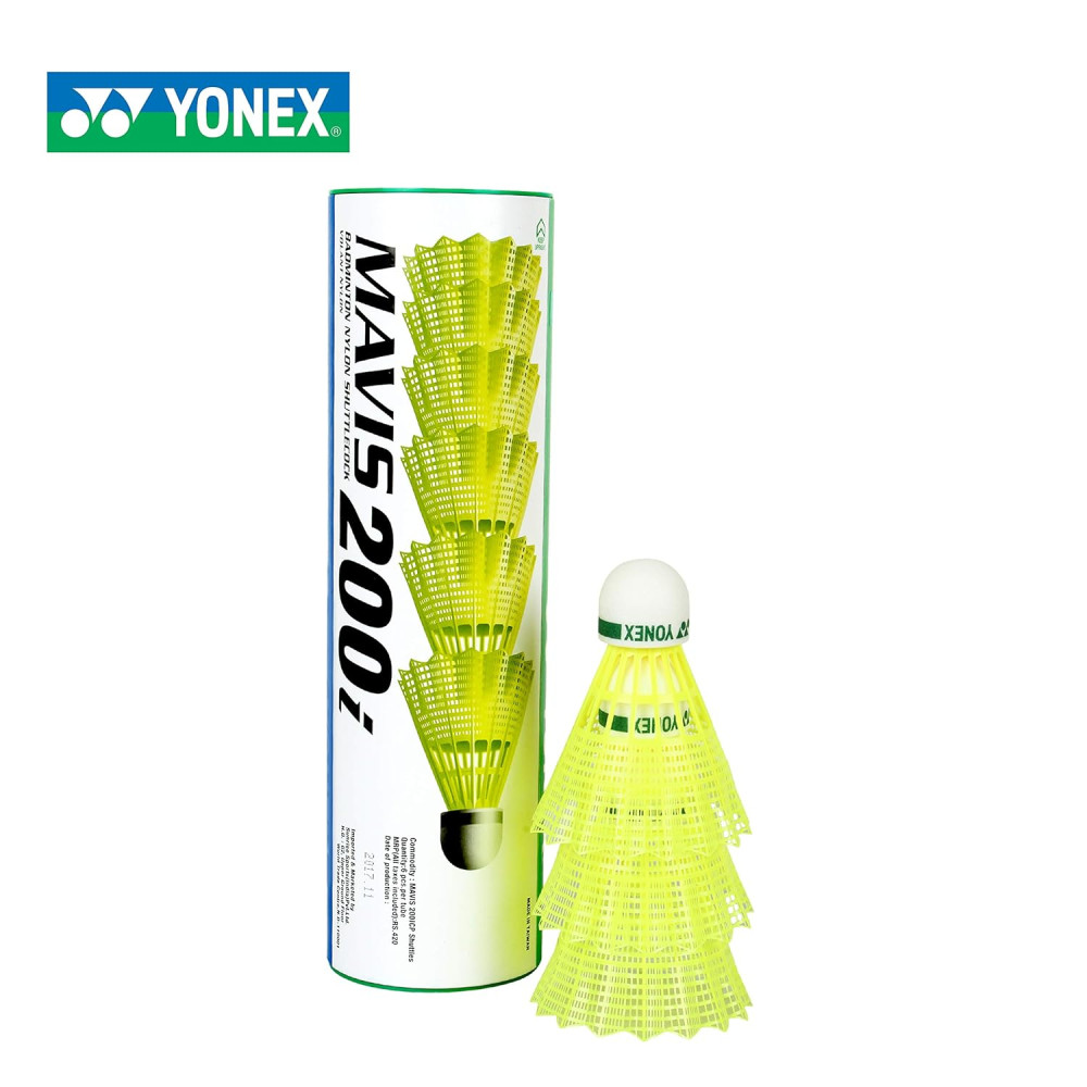Yonex Mavis 200i Nylon Shuttle Cock, Pack of 6 (Yellow) Yonex Mavis 200i Nylon Shuttle Cock, Pack of 6 (Yellow)