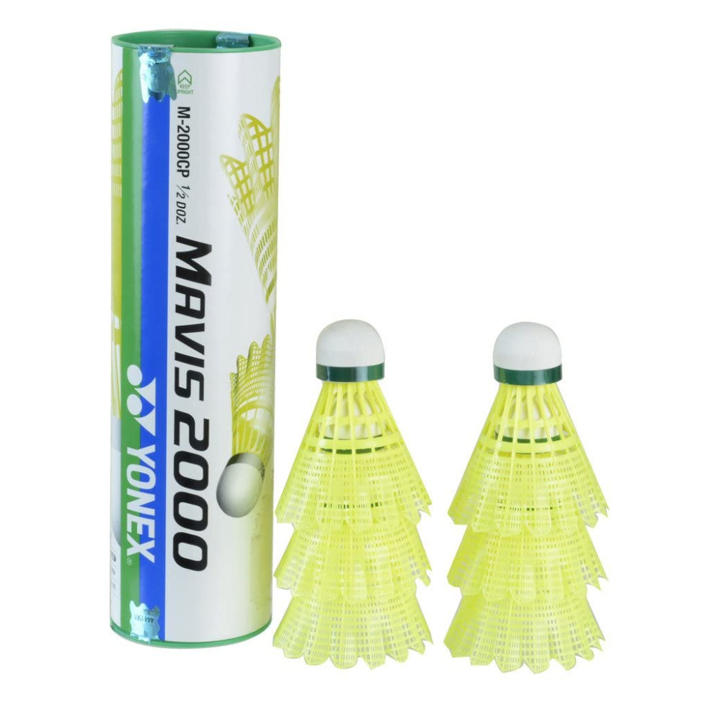 Yonex Mavis 2000 Green Cap Nylon Shuttlecock, Pack of 6 - Made in Japan Yonex Mavis 2000 Green Cap Nylon Shuttlecock, Pack of 6 - Made in Japan