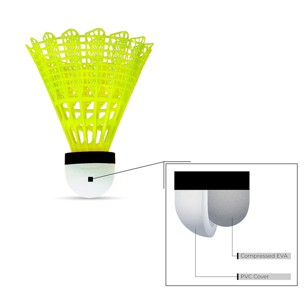 Li-Ning Bolt Neo (6 in 1) Nylon Badminton Shuttlecocks (Yellow) Li-Ning Bolt Neo (6 in 1) Nylon Badminton Shuttlecocks (Yellow)