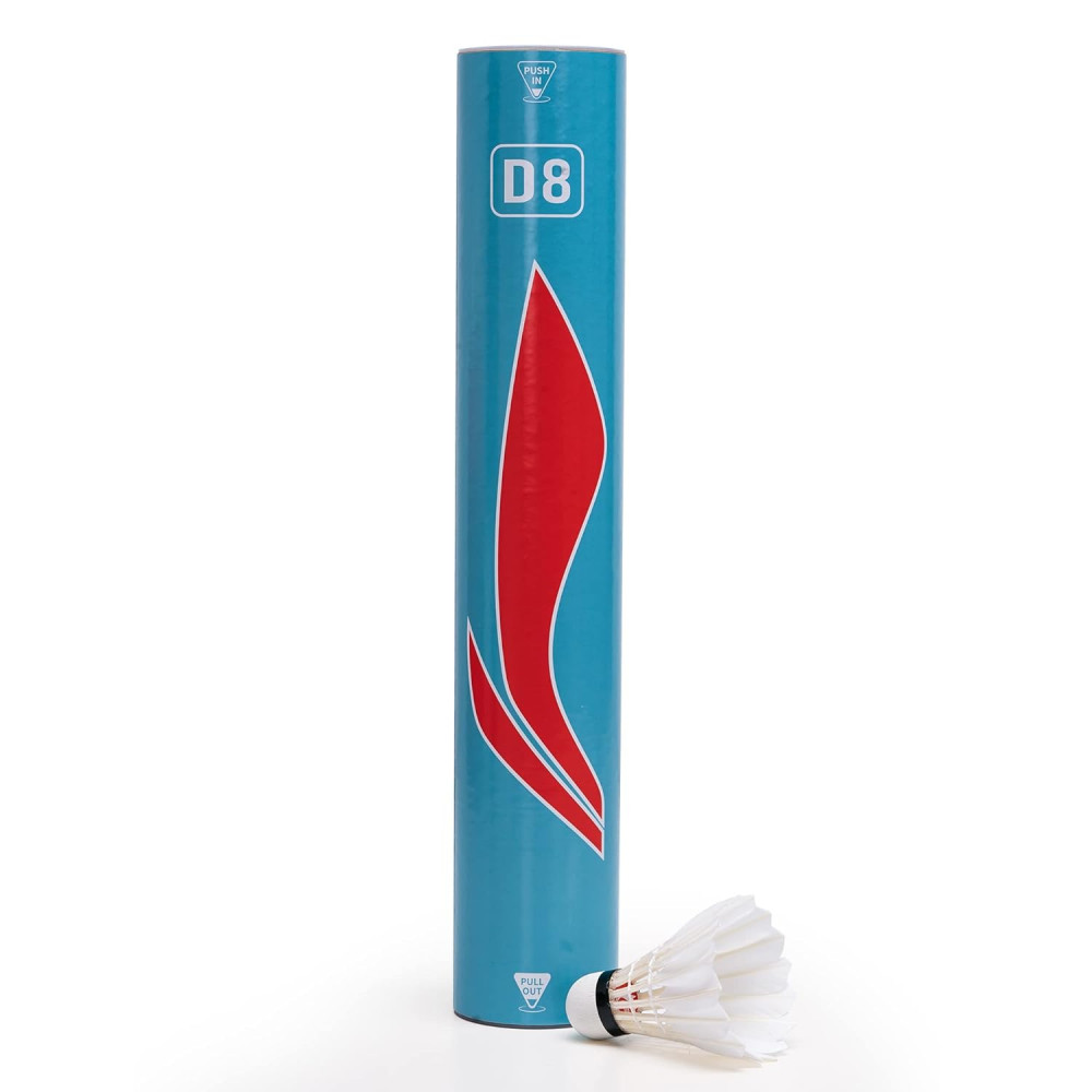 Li-Ning D8 Feather Shuttlecock (White) - Pack of 12 Li-Ning D8 Feather Shuttlecock (White) - Pack of 12