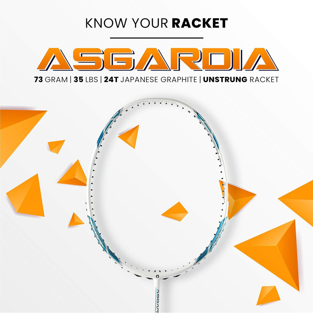 Apacs Asgardia Control (73 grams Ultra Lightweight) Made in Vietnam | Japanese Graphite Unstrung Badminton Racket with Full Cover | G2-4 1/8 inches (Orange) Apacs Asgardia Control (73 grams Ultra Lightweight) Made in Vietnam | Japanese Graphite Unstrung Badminton Racket with Full Cover | G2-4 1/8 inches (Orange)