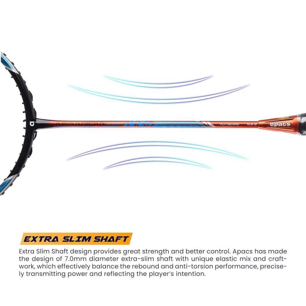 Apacs Asgardia Control (73 grams Ultra Lightweight) Made in Vietnam | Japanese Graphite Unstrung Badminton Racket with Full Cover | G2-4 1/8 inches (Orange) Apacs Asgardia Control (73 grams Ultra Lightweight) Made in Vietnam | Japanese Graphite Unstrung Badminton Racket with Full Cover | G2-4 1/8 inches (Orange)