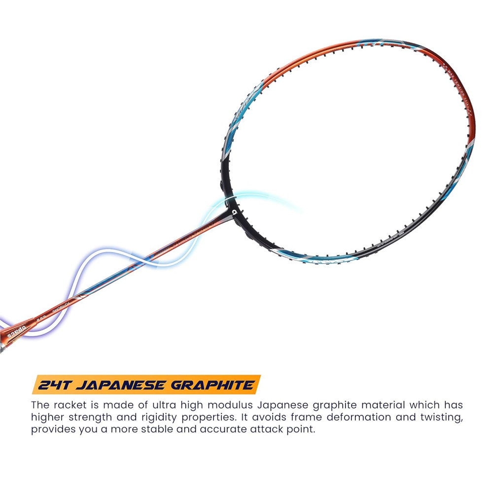 Apacs Asgardia Control (73 grams Ultra Lightweight) Made in Vietnam | Japanese Graphite Unstrung Badminton Racket with Full Cover | G2-4 1/8 inches (Orange) Apacs Asgardia Control (73 grams Ultra Lightweight) Made in Vietnam | Japanese Graphite Unstrung Badminton Racket with Full Cover | G2-4 1/8 inches (Orange)