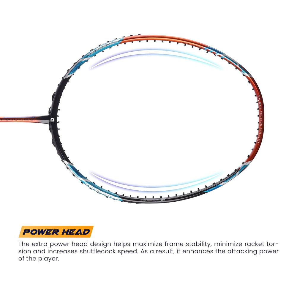 Apacs Asgardia Control (73 grams Ultra Lightweight) Made in Vietnam | Japanese Graphite Unstrung Badminton Racket with Full Cover | G2-4 1/8 inches (Orange) Apacs Asgardia Control (73 grams Ultra Lightweight) Made in Vietnam | Japanese Graphite Unstrung Badminton Racket with Full Cover | G2-4 1/8 inches (Orange)