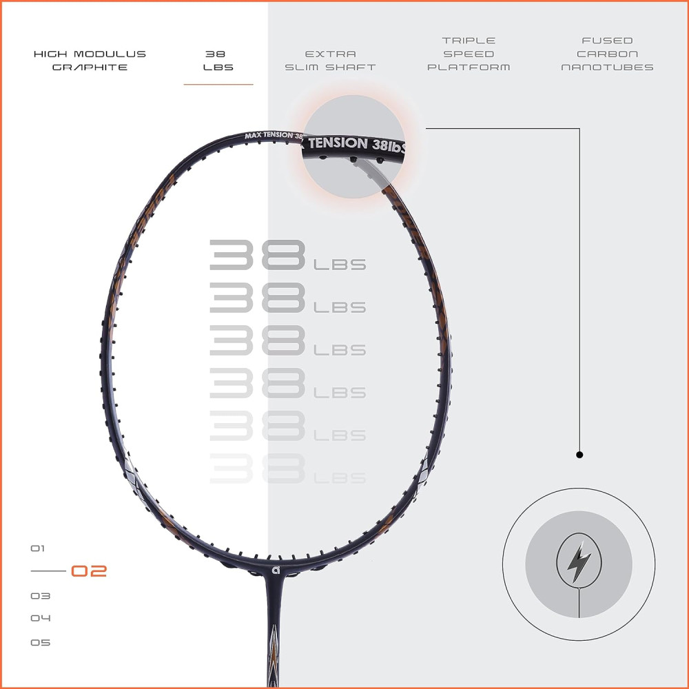 Apacs Finapi 232 (Unstrung, 38 LBS Max Tension) Made in Vietnam | 100% Japanese Graphite | High Modulus | High Power Badminton Racket with Free Full Cover | G1-4 1/4 inches (Black) Apacs Finapi 232 (Unstrung, 38 LBS Max Tension) Made in Vietnam | 100% Japanese Graphite | High Modulus | High Power Badminton Racket with Free Full Cover | G1-4 1/4 inches (Black)