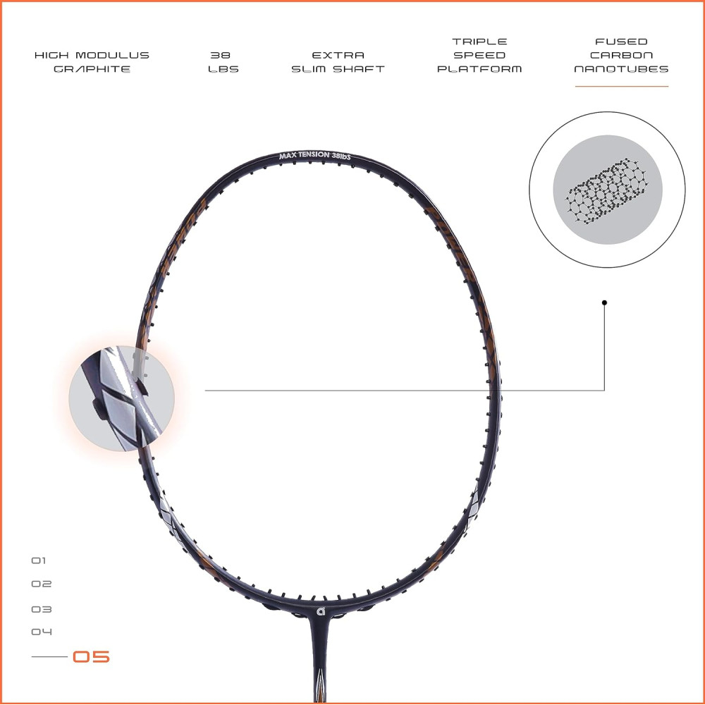 Apacs Finapi 232 (Unstrung, 38 LBS Max Tension) Made in Vietnam | 100% Japanese Graphite | High Modulus | High Power Badminton Racket with Free Full Cover | G1-4 1/4 inches (Black) Apacs Finapi 232 (Unstrung, 38 LBS Max Tension) Made in Vietnam | 100% Japanese Graphite | High Modulus | High Power Badminton Racket with Free Full Cover | G1-4 1/4 inches (Black)