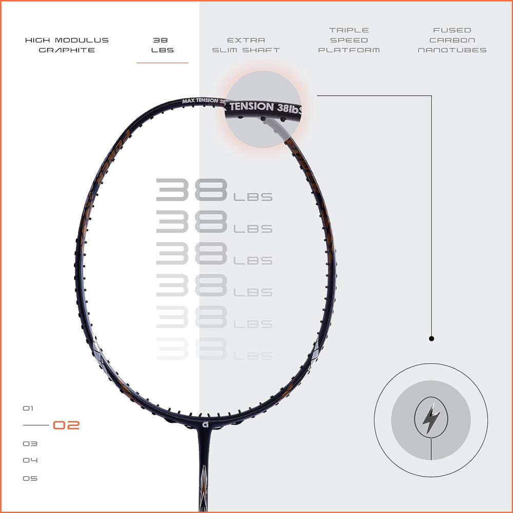 Apacs Finapi 232 (Unstrung, 38 LBS Max Tension) Made in Vietnam | 100% Japanese Graphite | High Modulus | High Power Badminton Racket with Free Full Cover | G1-4 1/4 inches (Black) Apacs Finapi 232 (Unstrung, 38 LBS Max Tension) Made in Vietnam | 100% Japanese Graphite | High Modulus | High Power Badminton Racket with Free Full Cover | G1-4 1/4 inches (Black)