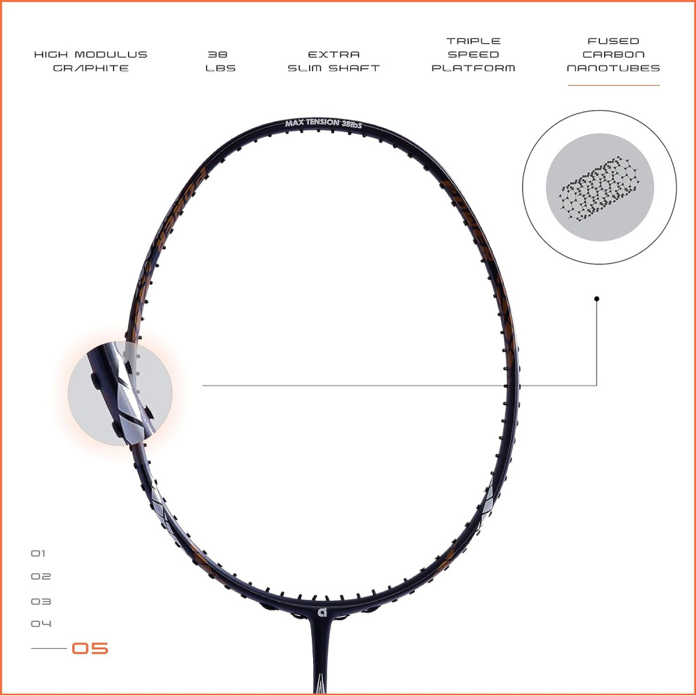 Apacs Finapi 232 (Unstrung, 38 LBS Max Tension) Made in Vietnam | 100% Japanese Graphite | High Modulus | High Power Badminton Racket with Free Full Cover | G1-4 1/4 inches (Black) Apacs Finapi 232 (Unstrung, 38 LBS Max Tension) Made in Vietnam | 100% Japanese Graphite | High Modulus | High Power Badminton Racket with Free Full Cover | G1-4 1/4 inches (Black)