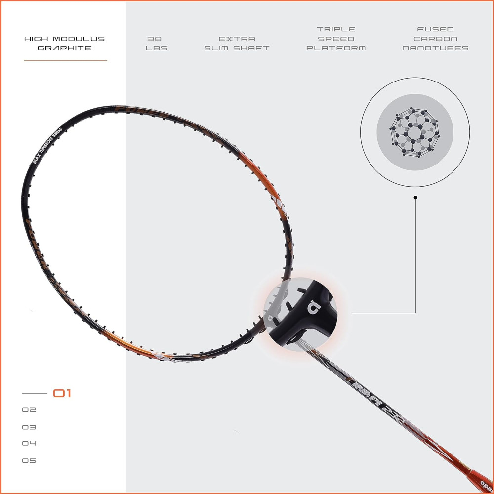 Apacs Finapi 232 (Unstrung, 38 LBS Max Tension) Made in Vietnam | 100% Japanese Graphite | High Modulus | High Power Badminton Racket with Free Full Cover | G1-4 1/4 inches (Black) Apacs Finapi 232 (Unstrung, 38 LBS Max Tension) Made in Vietnam | 100% Japanese Graphite | High Modulus | High Power Badminton Racket with Free Full Cover | G1-4 1/4 inches (Black)