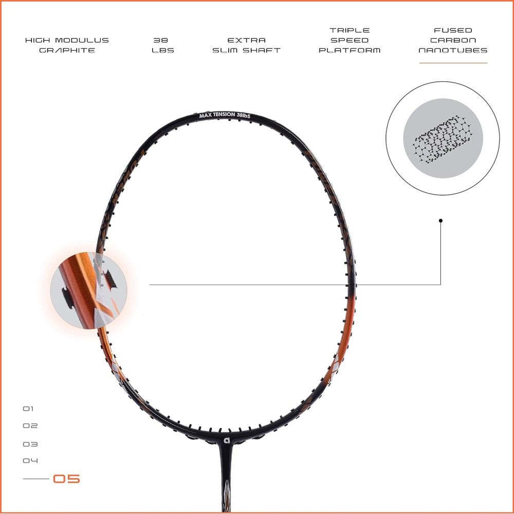 Apacs Finapi 232 (Unstrung, 38 LBS Max Tension) Made in Vietnam | 100% Japanese Graphite | High Modulus | High Power Badminton Racket with Free Full Cover | G1-4 1/4 inches (Black) Apacs Finapi 232 (Unstrung, 38 LBS Max Tension) Made in Vietnam | 100% Japanese Graphite | High Modulus | High Power Badminton Racket with Free Full Cover | G1-4 1/4 inches (Black)