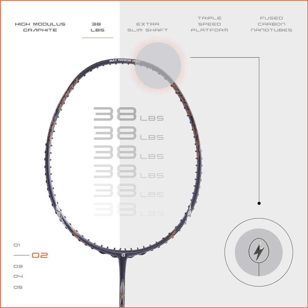Apacs Finapi 232 (Unstrung, 38 LBS Max Tension) Made in Vietnam | 100% Japanese Graphite | High Modulus | High Power Badminton Racket with Free Full Cover | G1-4 1/4 inches (Black) Apacs Finapi 232 (Unstrung, 38 LBS Max Tension) Made in Vietnam | 100% Japanese Graphite | High Modulus | High Power Badminton Racket with Free Full Cover | G1-4 1/4 inches (Black)