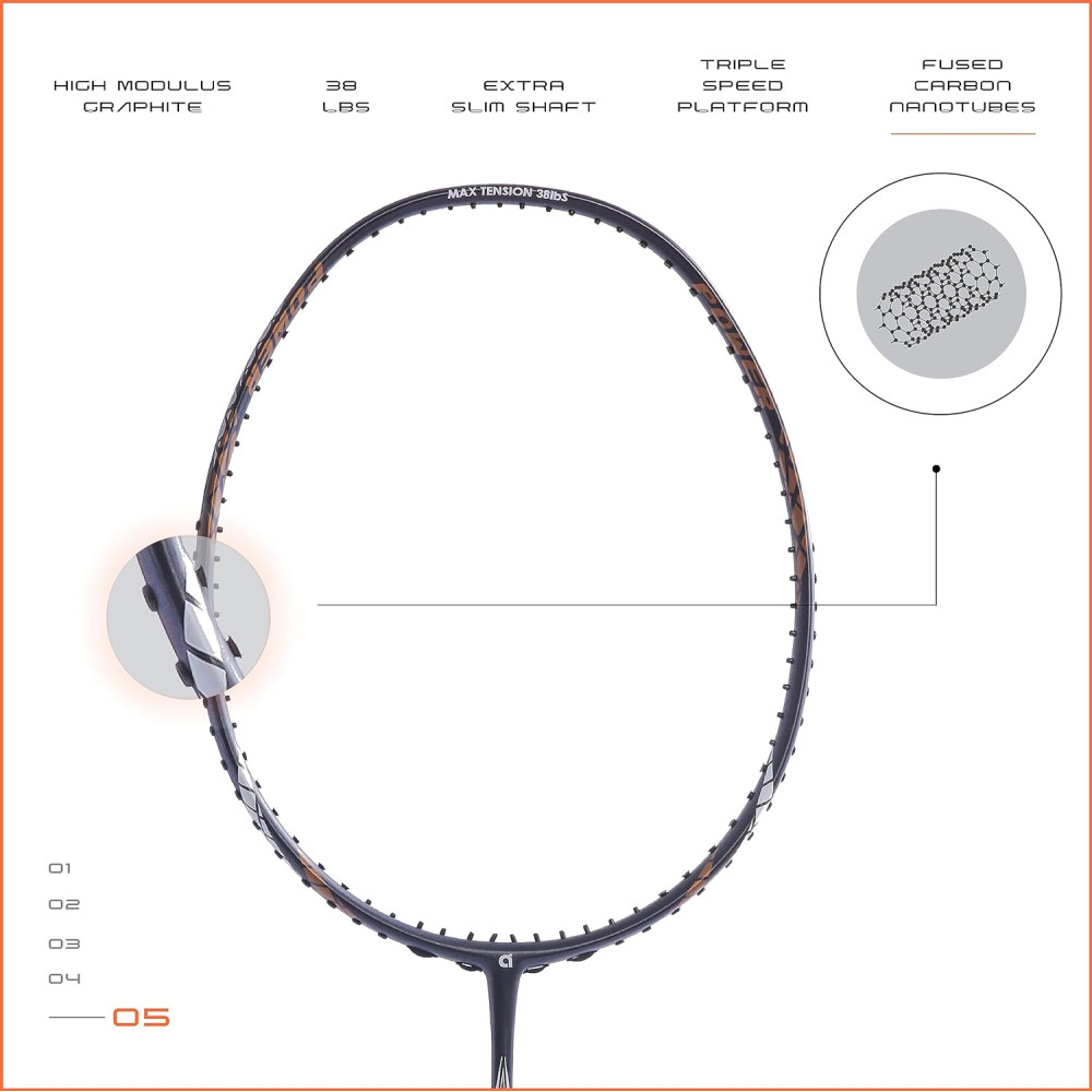 Apacs Finapi 232 (Unstrung, 38 LBS Max Tension) Made in Vietnam | 100% Japanese Graphite | High Modulus | High Power Badminton Racket with Free Full Cover | G1-4 1/4 inches (Black) Apacs Finapi 232 (Unstrung, 38 LBS Max Tension) Made in Vietnam | 100% Japanese Graphite | High Modulus | High Power Badminton Racket with Free Full Cover | G1-4 1/4 inches (Black)
