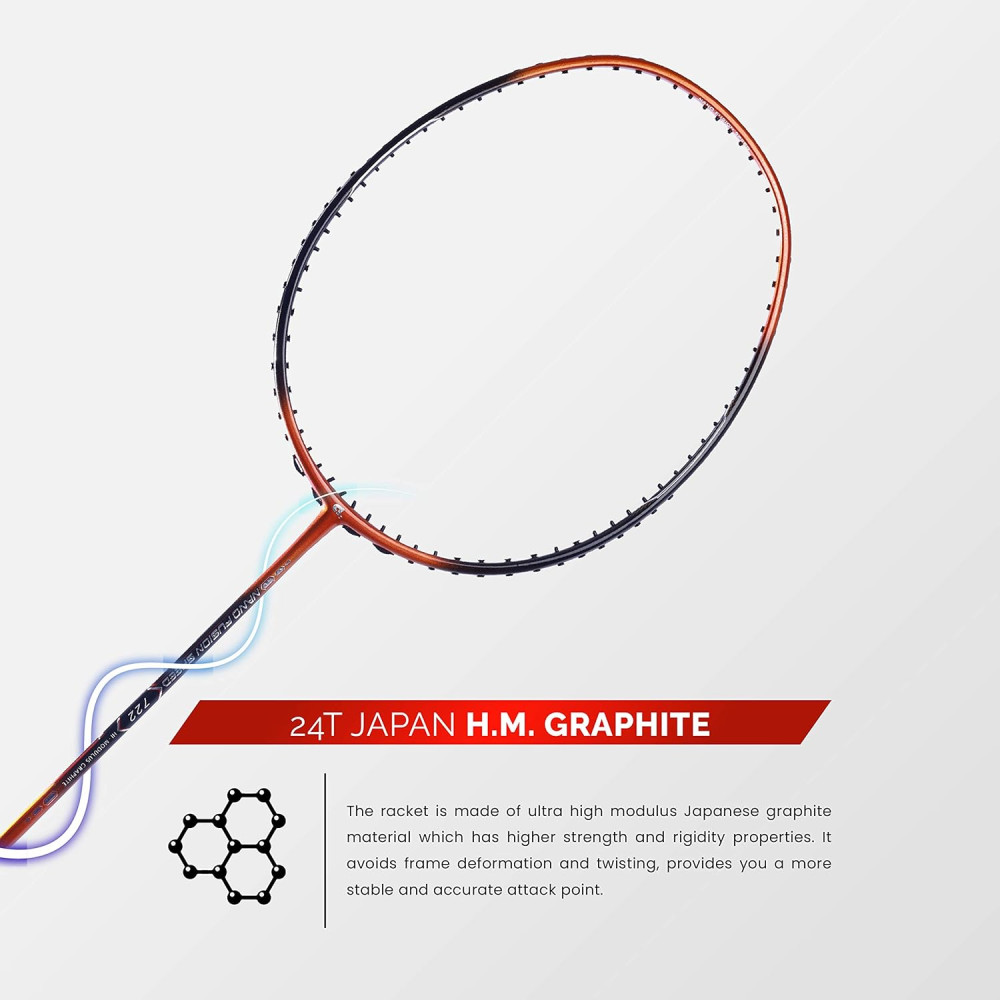 Apacs Nano Fusion Speed 722 (76 grams, Made in Vietnam) Ulta Light Weight | Japanese Graphite Unstrung Badminton Racket with Free Full Cover | G2-4 1/8 inches (Grey) Apacs Nano Fusion Speed 722 (76 grams, Made in Vietnam) Ulta Light Weight | Japanese Graphite Unstrung Badminton Racket with Free Full Cover | G2-4 1/8 inches (Grey)