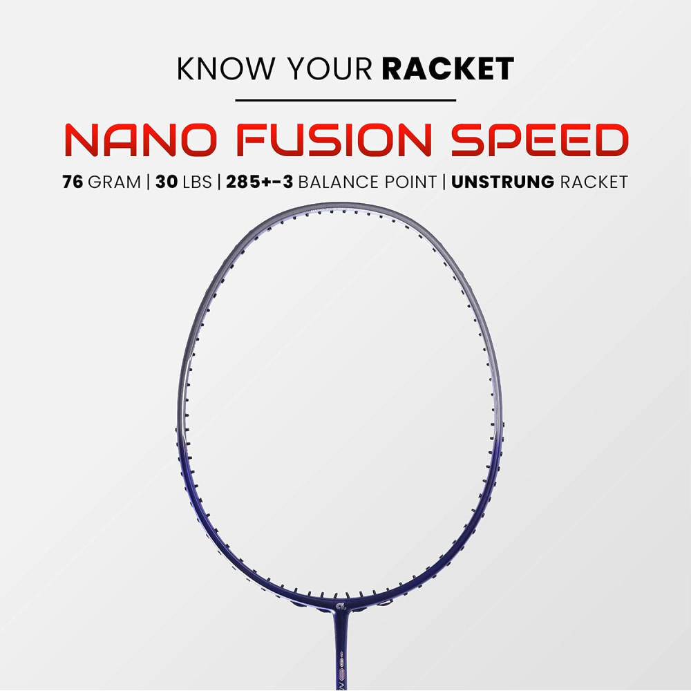 Apacs Nano Fusion Speed 722 (76 grams, Made in Vietnam) Ulta Light Weight | Japanese Graphite Unstrung Badminton Racket with Free Full Cover | G2-4 1/8 inches (Grey) Apacs Nano Fusion Speed 722 (76 grams, Made in Vietnam) Ulta Light Weight | Japanese Graphite Unstrung Badminton Racket with Free Full Cover | G2-4 1/8 inches (Grey)
