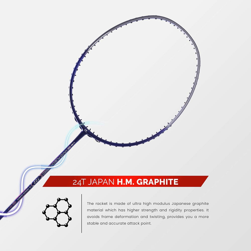 Apacs Nano Fusion Speed 722 (76 grams, Made in Vietnam) Ulta Light Weight | Japanese Graphite Unstrung Badminton Racket with Free Full Cover | G2-4 1/8 inches (Grey) Apacs Nano Fusion Speed 722 (76 grams, Made in Vietnam) Ulta Light Weight | Japanese Graphite Unstrung Badminton Racket with Free Full Cover | G2-4 1/8 inches (Grey)