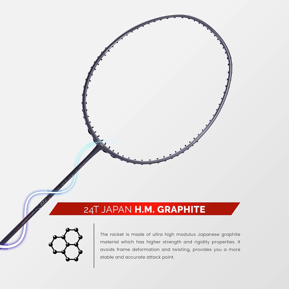 Apacs Nano Fusion Speed 722 (76 grams, Made in Vietnam) Ulta Light Weight | Japanese Graphite Unstrung Badminton Racket with Free Full Cover | G2-4 1/8 inches (Grey) Apacs Nano Fusion Speed 722 (76 grams, Made in Vietnam) Ulta Light Weight | Japanese Graphite Unstrung Badminton Racket with Free Full Cover | G2-4 1/8 inches (Grey)
