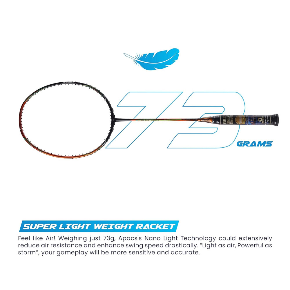 Apacs Asgardia Lite (73 grams Ultra Lightweight) Made in Vietnam | Japanese Graphite Unstrung Badminton Racket with Full Cover | G2-4 1/8 inches (Purple) Apacs Asgardia Lite (73 grams Ultra Lightweight) Made in Vietnam | Japanese Graphite Unstrung Badminton Racket with Full Cover | G2-4 1/8 inches (Purple)