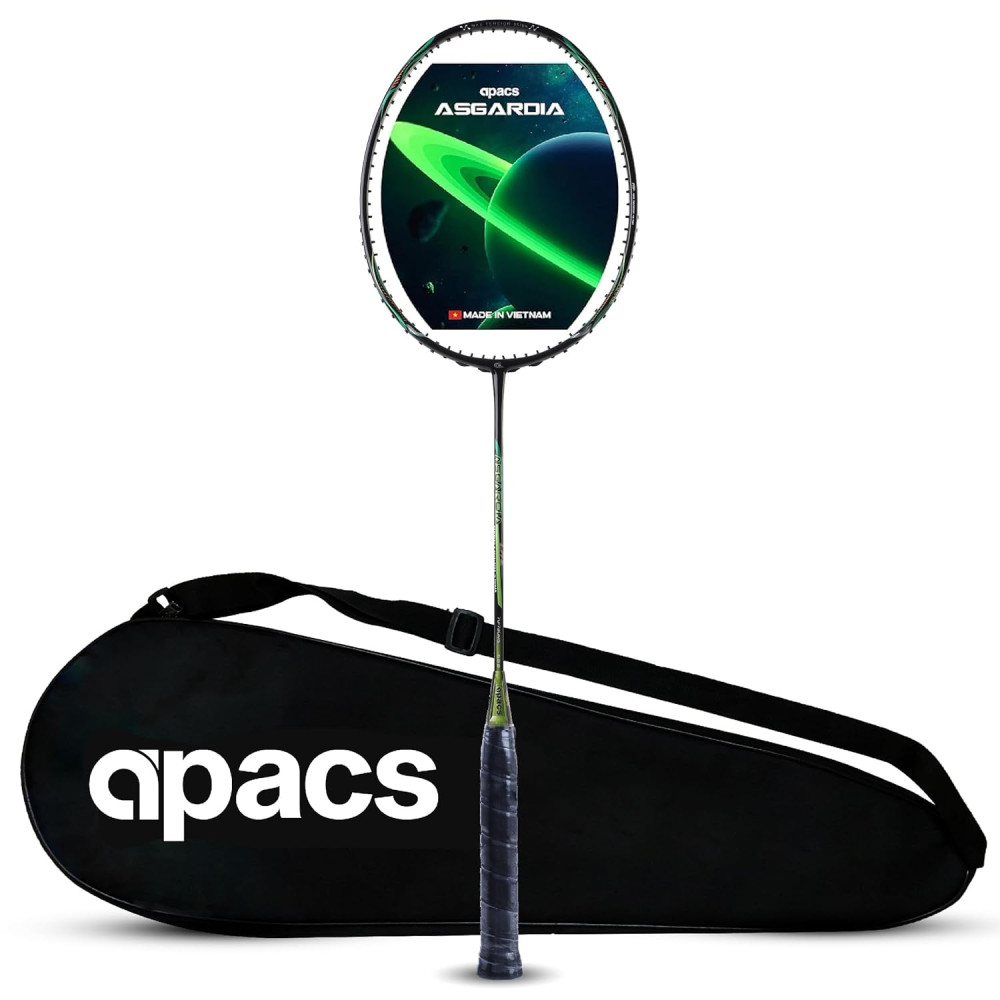 Apacs Asgardia Lite (73 grams Ultra Lightweight) Made in Vietnam | Japanese Graphite Unstrung Badminton Racket with Full Cover | G2-4 1/8 inches (Purple) Apacs Asgardia Lite (73 grams Ultra Lightweight) Made in Vietnam | Japanese Graphite Unstrung Badminton Racket with Full Cover | G2-4 1/8 inches (Purple)