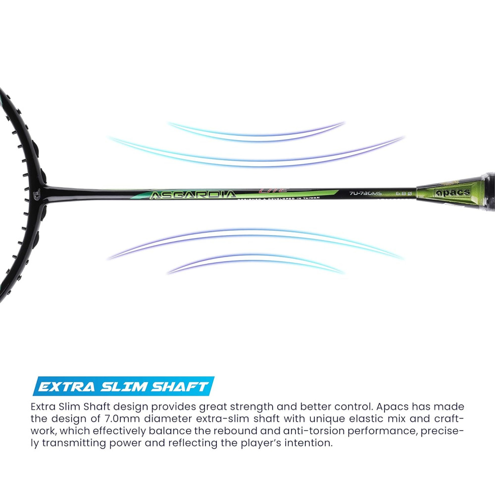 Apacs Asgardia Lite (73 grams Ultra Lightweight) Made in Vietnam | Japanese Graphite Unstrung Badminton Racket with Full Cover | G2-4 1/8 inches (Purple) Apacs Asgardia Lite (73 grams Ultra Lightweight) Made in Vietnam | Japanese Graphite Unstrung Badminton Racket with Full Cover | G2-4 1/8 inches (Purple)