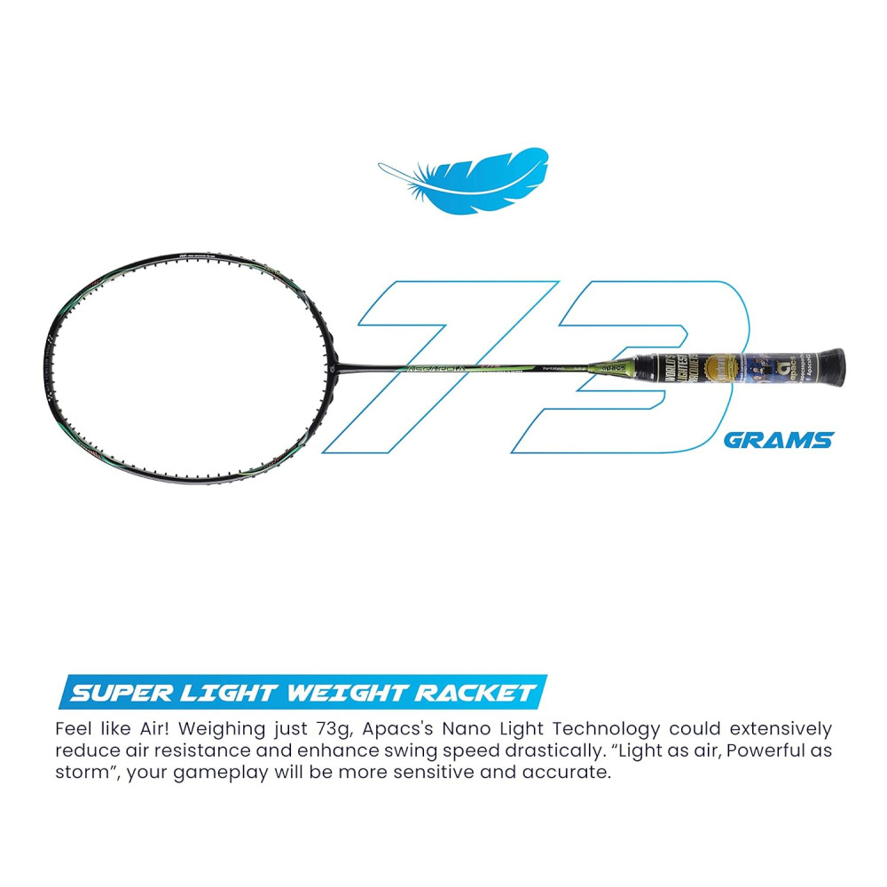 Apacs Asgardia Lite (73 grams Ultra Lightweight) Made in Vietnam | Japanese Graphite Unstrung Badminton Racket with Full Cover | G2-4 1/8 inches (Purple) Apacs Asgardia Lite (73 grams Ultra Lightweight) Made in Vietnam | Japanese Graphite Unstrung Badminton Racket with Full Cover | G2-4 1/8 inches (Purple)