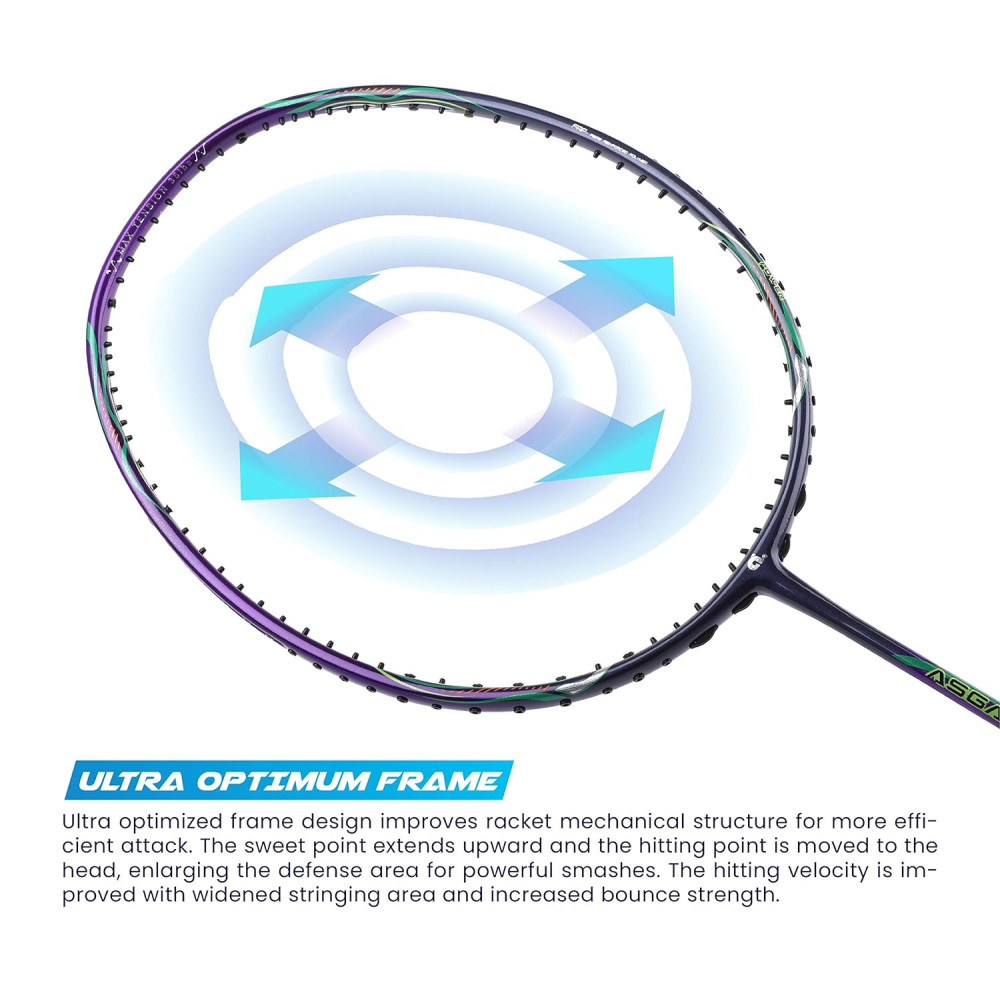 Apacs Asgardia Lite (73 grams Ultra Lightweight) Made in Vietnam | Japanese Graphite Unstrung Badminton Racket with Full Cover | G2-4 1/8 inches (Purple) Apacs Asgardia Lite (73 grams Ultra Lightweight) Made in Vietnam | Japanese Graphite Unstrung Badminton Racket with Full Cover | G2-4 1/8 inches (Purple)