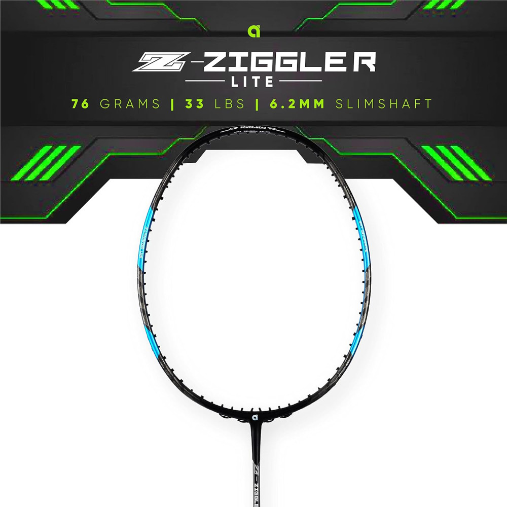 Apacs Z-Ziggler Lite (76g, 33 LBS) Unstrung Badminton Racquet with Full Cover (Black/Blue) Apacs Z-Ziggler Lite (76g, 33 LBS) Unstrung Badminton Racquet with Full Cover (Black/Blue)