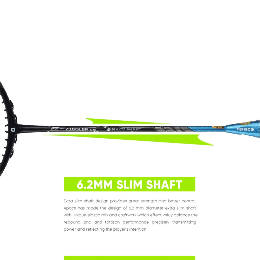 Apacs Z-Ziggler Lite (76g, 33 LBS) Unstrung Badminton Racquet with Full Cover (Black/Blue) Apacs Z-Ziggler Lite (76g, 33 LBS) Unstrung Badminton Racquet with Full Cover (Black/Blue)
