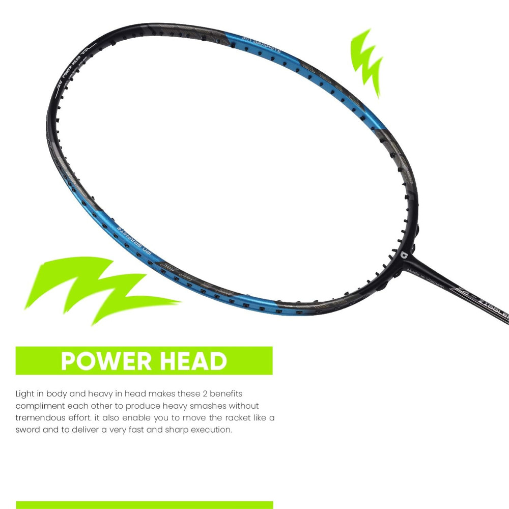 Apacs Z-Ziggler Lite (76g, 33 LBS) Unstrung Badminton Racquet with Full Cover (Black/Blue) Apacs Z-Ziggler Lite (76g, 33 LBS) Unstrung Badminton Racquet with Full Cover (Black/Blue)
