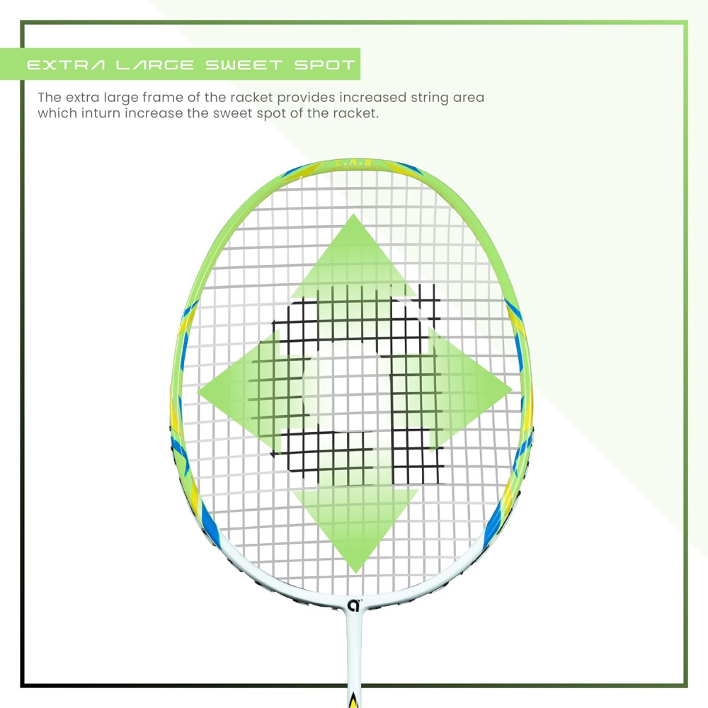Apacs Speed Pro 900 Strung | Head Heavy Badminton Racket for Intermediate Players (White Green) Apacs Speed Pro 900 Strung | Head Heavy Badminton Racket for Intermediate Players (White Green)