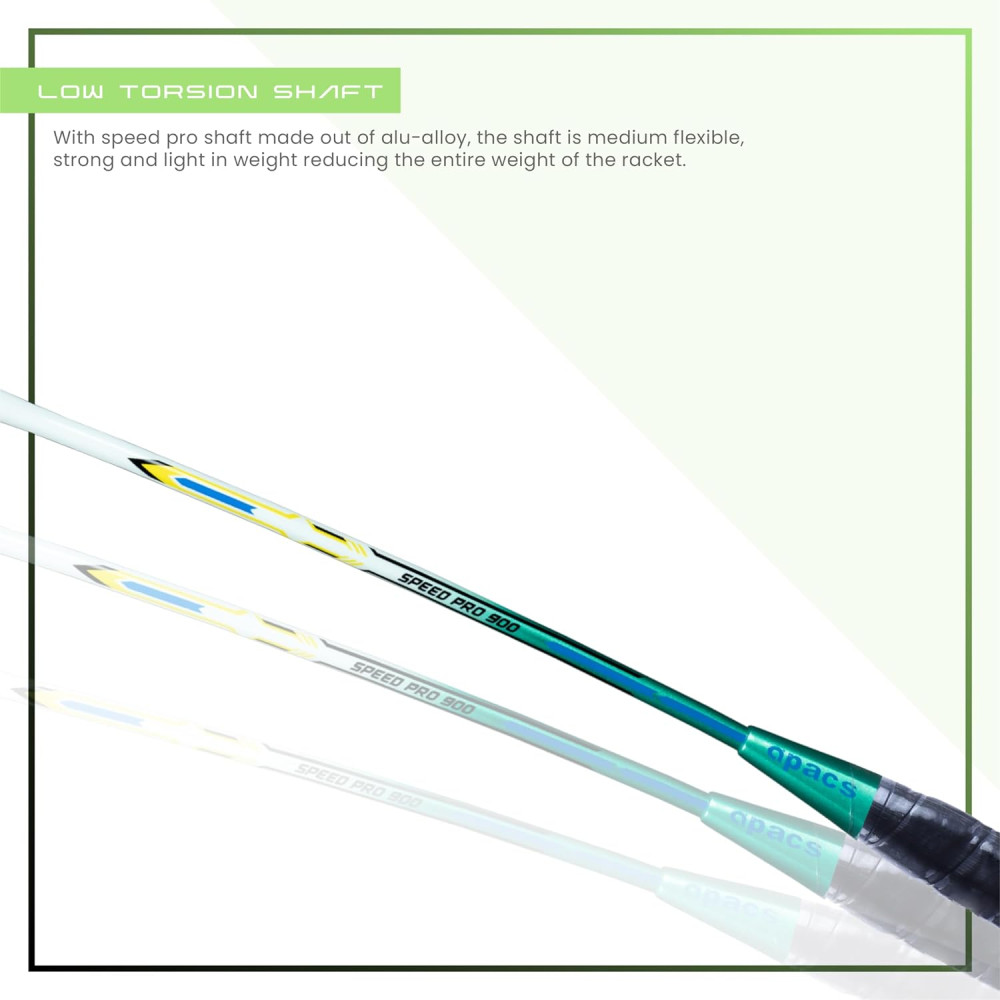 Apacs Speed Pro 900 Strung | Head Heavy Badminton Racket for Intermediate Players (White Green) Apacs Speed Pro 900 Strung | Head Heavy Badminton Racket for Intermediate Players (White Green)