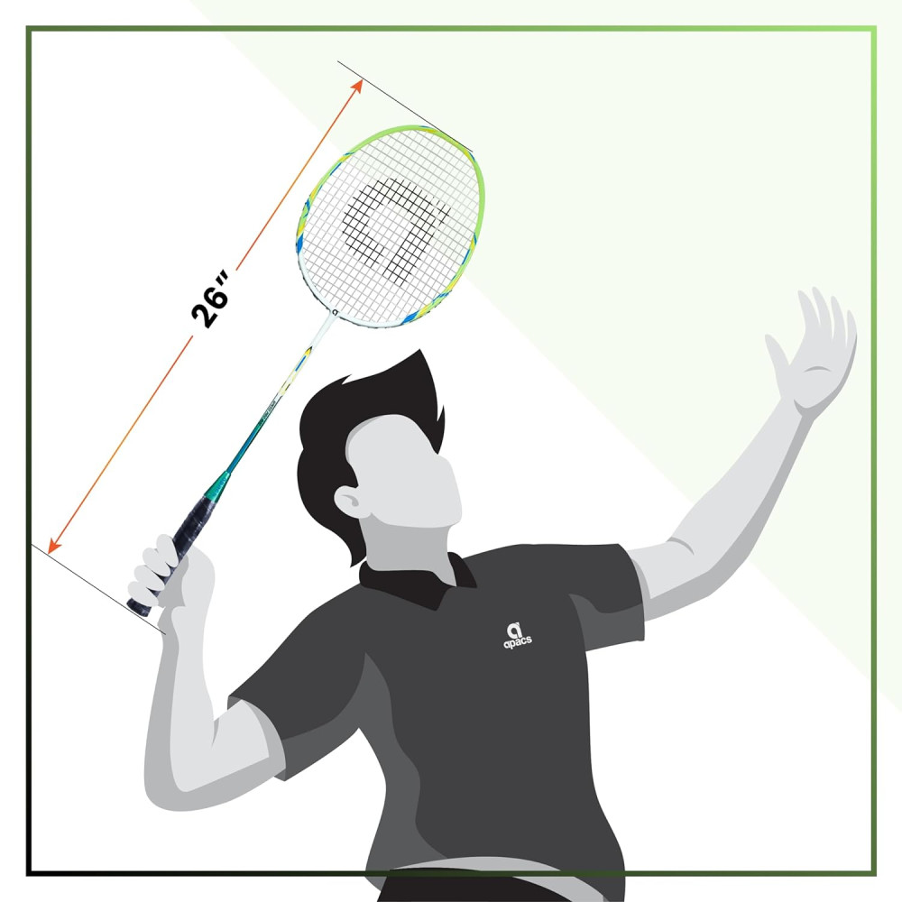 Apacs Speed Pro 900 Strung | Head Heavy Badminton Racket for Intermediate Players (White Green) Apacs Speed Pro 900 Strung | Head Heavy Badminton Racket for Intermediate Players (White Green)