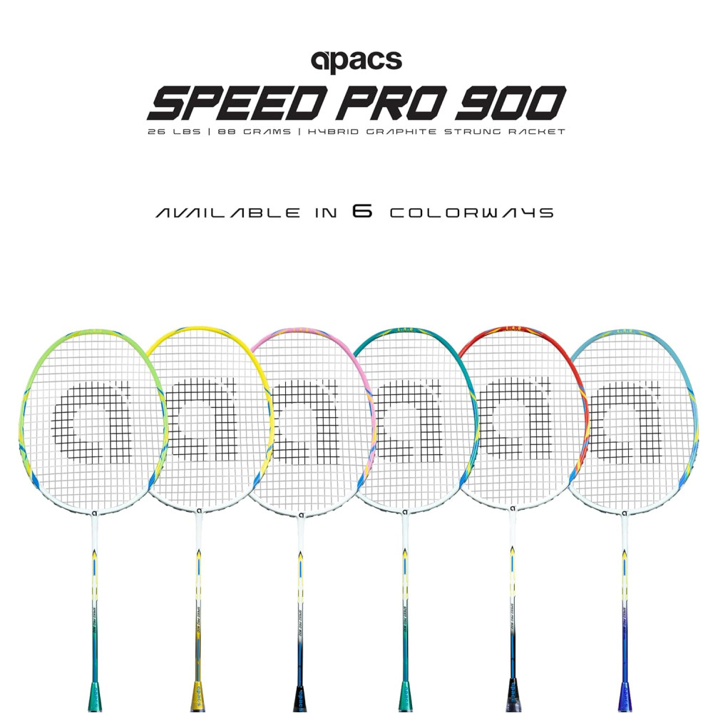 Apacs Speed Pro 900 Strung | Head Heavy Badminton Racket for Intermediate Players (White Green) Apacs Speed Pro 900 Strung | Head Heavy Badminton Racket for Intermediate Players (White Green)