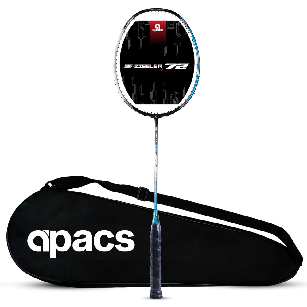 APACS Z-Ziggler 72 (30 LBS, 72g) Unstrung Badminton Racket with Full Cover (Black Blue) APACS Z-Ziggler 72 (30 LBS, 72g) Unstrung Badminton Racket with Full Cover (Black Blue)