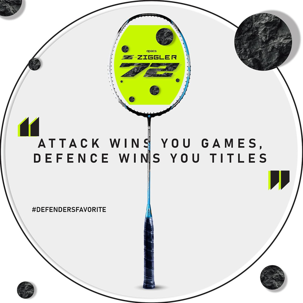 APACS Z-Ziggler 72 (30 LBS, 72g) Unstrung Badminton Racket with Full Cover (Black Blue) APACS Z-Ziggler 72 (30 LBS, 72g) Unstrung Badminton Racket with Full Cover (Black Blue)