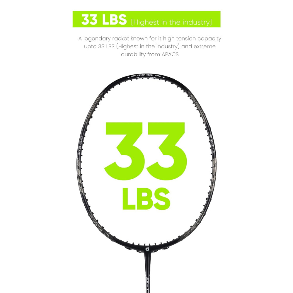 Apacs Z-Ziggler Lite (76g, 33 LBS) Unstrung Graphite Frame Badminton Racquet with Full Cover (Black/Dark Grey) Apacs Z-Ziggler Lite (76g, 33 LBS) Unstrung Graphite Frame Badminton Racquet with Full Cover (Black/Dark Grey)