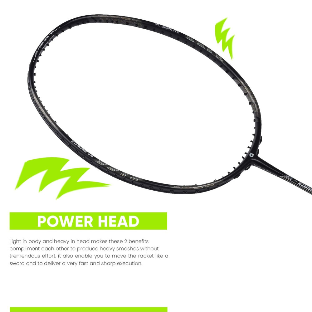 Apacs Z-Ziggler Lite (76g, 33 LBS) Unstrung Graphite Frame Badminton Racquet with Full Cover (Black/Dark Grey) Apacs Z-Ziggler Lite (76g, 33 LBS) Unstrung Graphite Frame Badminton Racquet with Full Cover (Black/Dark Grey)