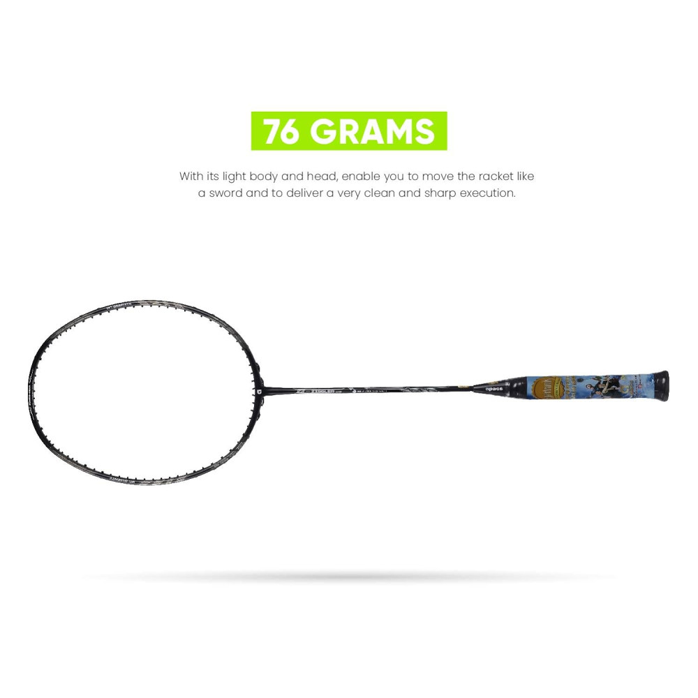 Apacs Z-Ziggler Lite (76g, 33 LBS) Unstrung Graphite Frame Badminton Racquet with Full Cover (Black/Dark Grey) Apacs Z-Ziggler Lite (76g, 33 LBS) Unstrung Graphite Frame Badminton Racquet with Full Cover (Black/Dark Grey)